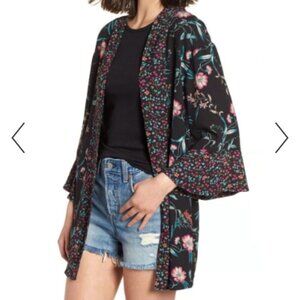 BP. Floral Black Pink Boho duster Kimono